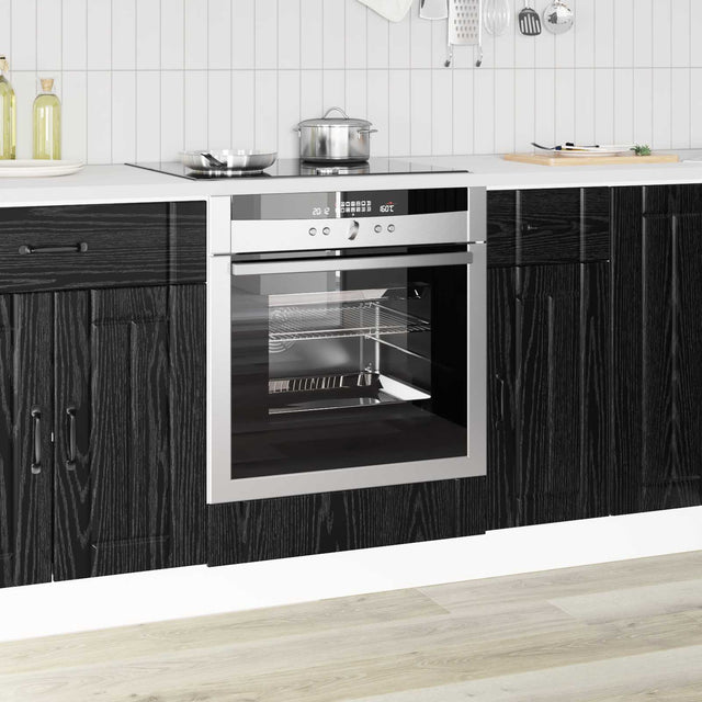 Vidaxl ovenkast lucca zwart eiken 60 x 46 x 81,5 cm bewerkt hout