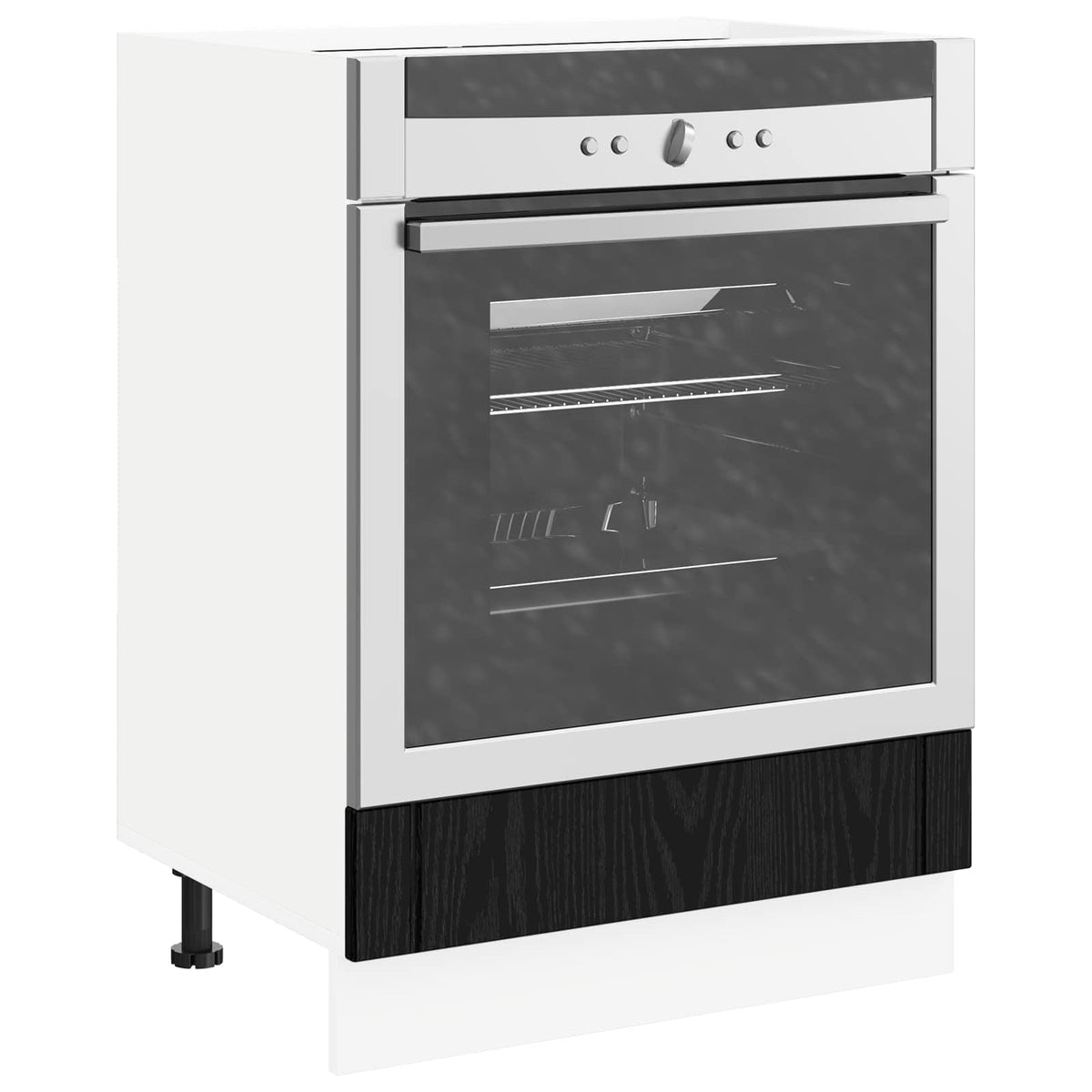 Vidaxl ovenkast lucca zwart eiken 60 x 46 x 81,5 cm bewerkt hout