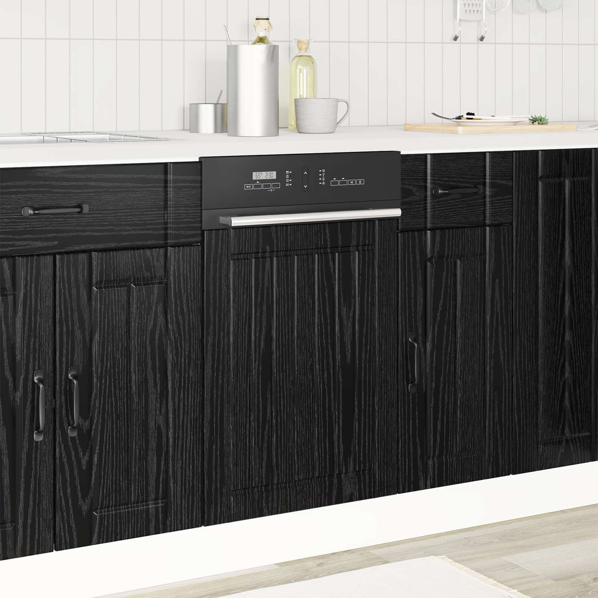 Vidaxl vaatwasserpaneel lucca zwart eiken 45 x 1,5 x 57 cm