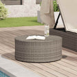 Vidaxl salontafel voor buiten grijs ø 68 x 30 cm polyrotan