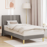 Vidaxl bedframe effen met hoofdeinde taupe 100 x 200 cm stof