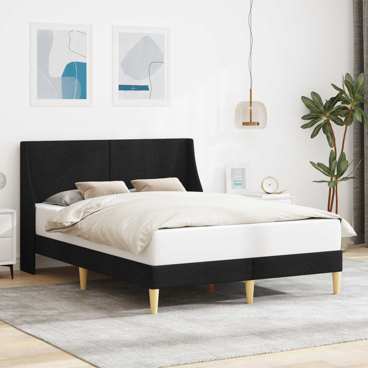 Vidaxl bedframe effen met hoofdeinde aansluitplaat
