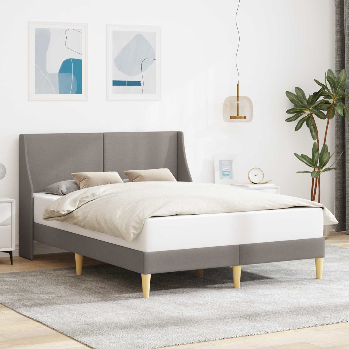 Vidaxl bedframe effen met hoofdeinde aansluitplaat