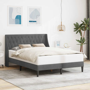 Vidaxl bedframe met hoofdeinde donkergrijs 140 x 190 cm fluweel