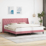 Vidaxl bedframe met hoofdeinde roze 200 x 200 cm fluweel