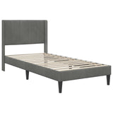 Vidaxl bedframe met hoofdeinde donkergrijs 100 x 200 cm fluweel