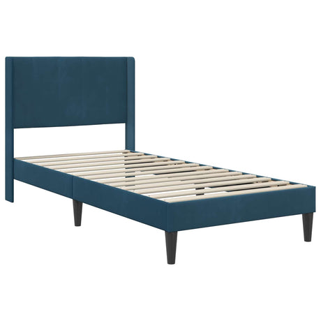 Vidaxl bedframe met hoofdeinde blauw 100 x 200 cm fluweel