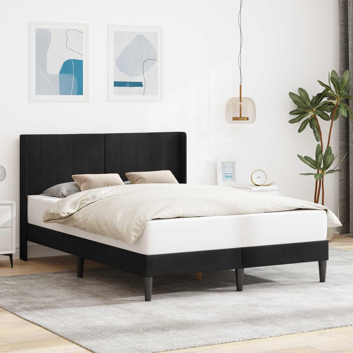Vidaxl bedframe met hoofdeinde zwart 120 x 200 cm fluweel