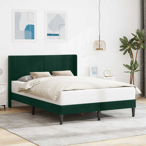 Vidaxl bedframe met hoofdeinde donkergroen 140 x 190 cm fluweel