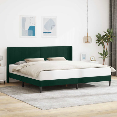 Vidaxl bedframe met hoofdeinde donkergroen 180 x 200 cm fluweel