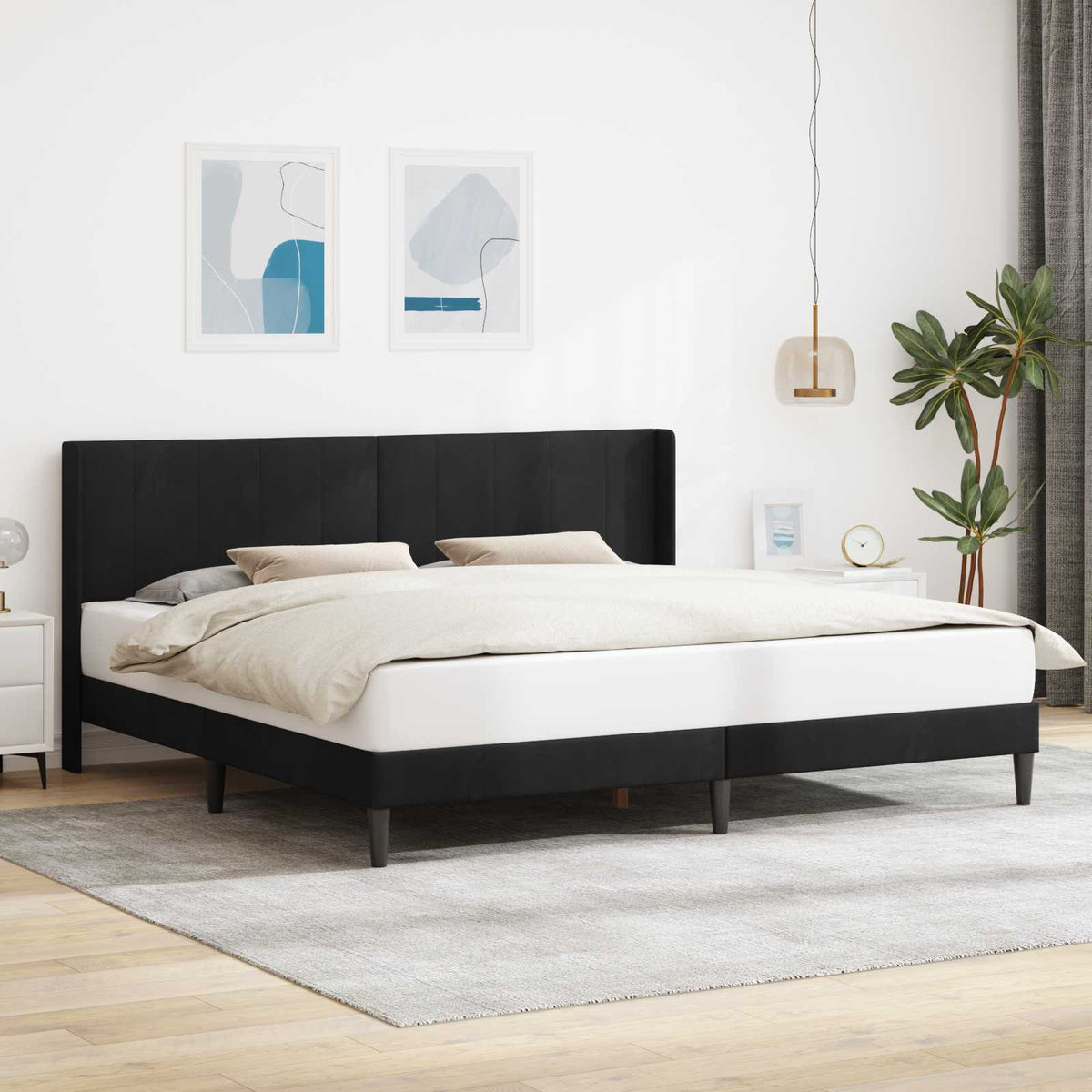 Vidaxl bedframe met hoofdeinde zwart 180 x 200 cm fluweel