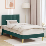 Vidaxl bedframe met hoofdeinde donkergroen 90 x 190 cm stof