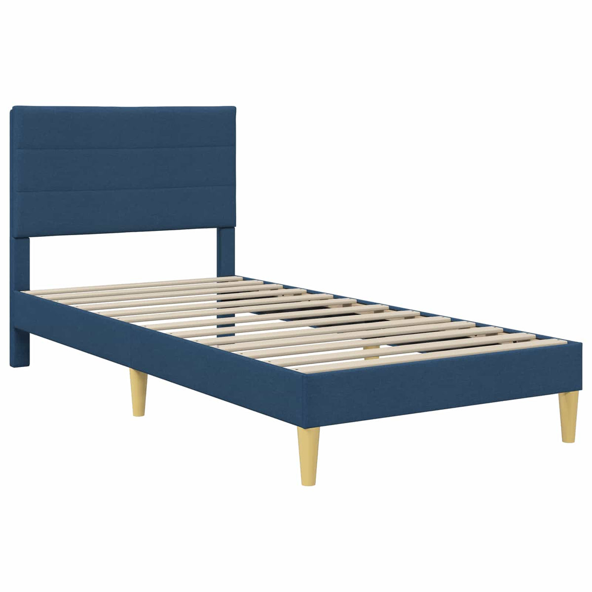Vidaxl bedframe met hoofdeinde blauw 90 x 190 cm stof