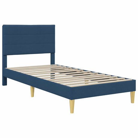 Vidaxl bedframe met hoofdeinde blauw 90 x 190 cm stof