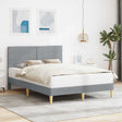 Vidaxl bedframe met hoofdeinde lichtgrijs 120 x 190 cm stof