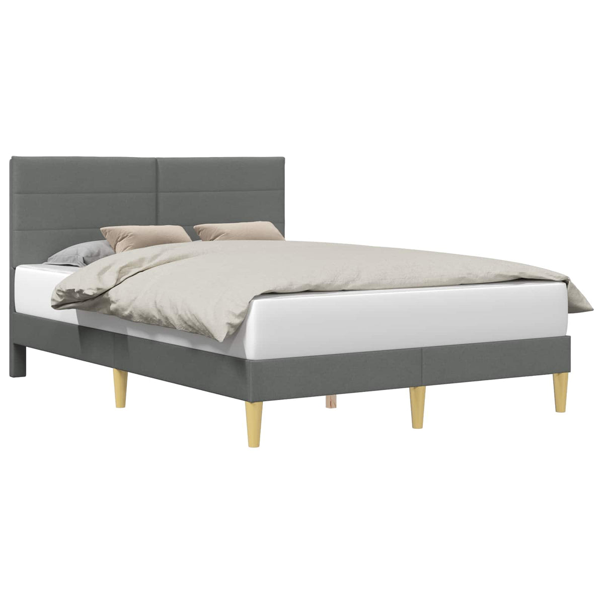 Vidaxl bedframe met hoofdeinde donkergrijs 120 x 190 cm stof