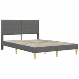 Vidaxl bedframe met hoofdeinde donkergrijs 120 x 190 cm stof