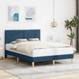 Vidaxl bedframe met hoofdeinde blauw 120 x 190 cm stof