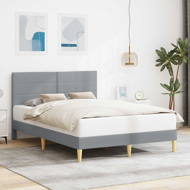 Vidaxl bedframe met hoofdeinde lichtgrijs 120 x 200 cm stof