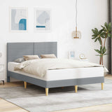 Vidaxl bedframe met hoofdeinde lichtgrijs 140 x 190 cm stof