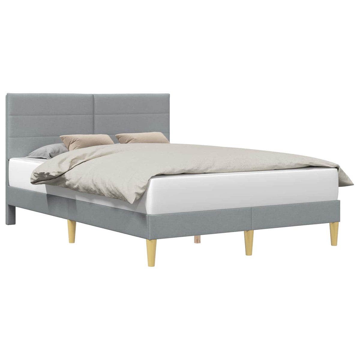 Vidaxl bedframe met hoofdeinde lichtgrijs 140 x 190 cm stof