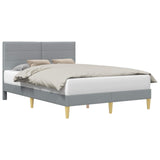 Vidaxl bedframe met hoofdeinde lichtgrijs 140 x 190 cm stof