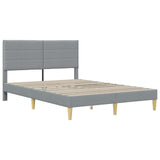Vidaxl bedframe met hoofdeinde lichtgrijs 140 x 190 cm stof