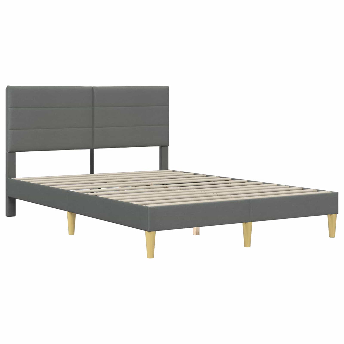 Vidaxl bedframe met hoofdeinde donkergrijs 140 x 190 cm stof