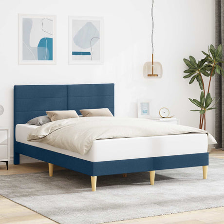 Vidaxl bedframe met hoofdeinde blauw 140 x 190 cm stof