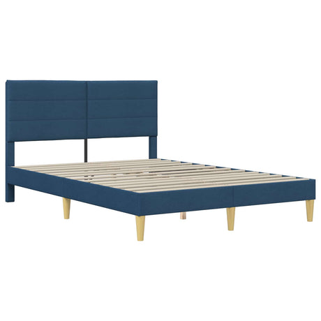 Vidaxl bedframe met hoofdeinde blauw 140 x 190 cm stof
