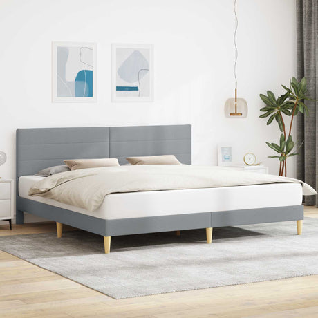 Vidaxl bedframe met hoofdeinde lichtgrijs 180 x 200 cm stof