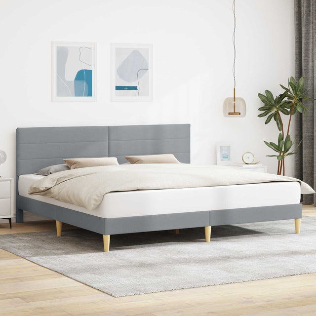 Vidaxl bedframe met hoofdeinde lichtgrijs 180 x 200 cm stof