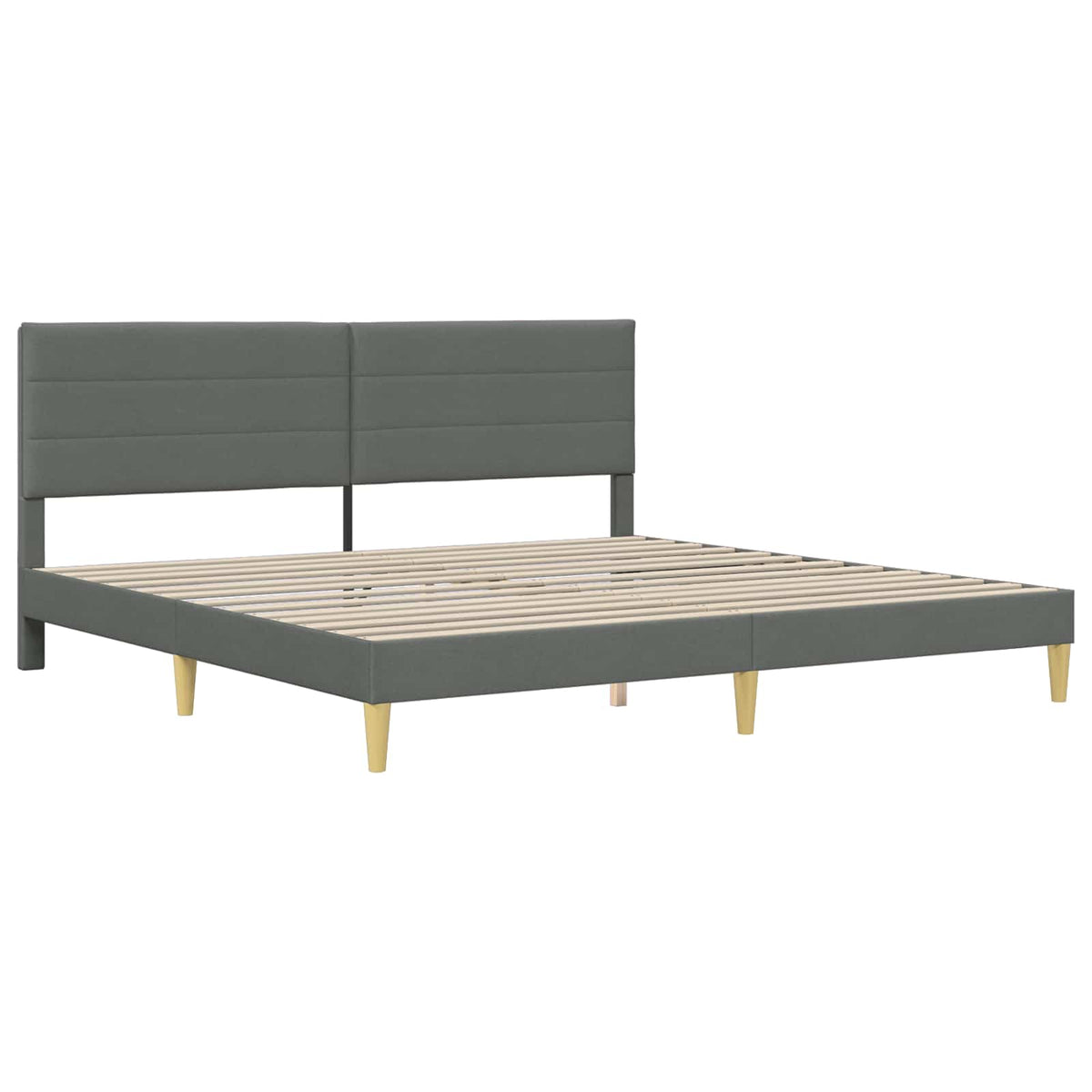 Vidaxl bedframe met hoofdeinde donkergrijs 180 x 200 cm stof