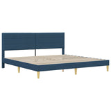 Vidaxl bedframe met hoofdeinde blauw 180 x 200 cm stof
