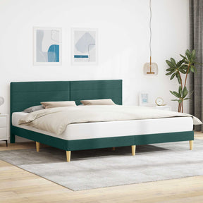 Vidaxl bedframe met hoofdeinde donkergroen 200 x 200 cm stof