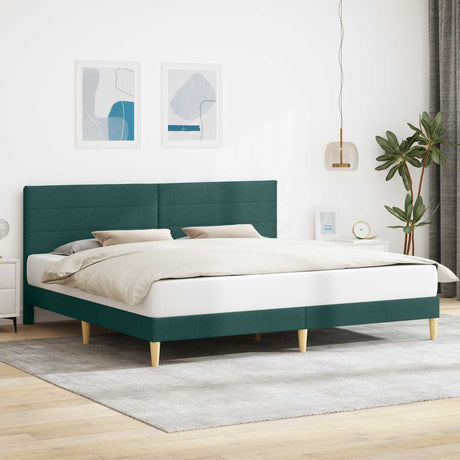 Vidaxl bedframe met hoofdeinde donkergroen 200 x 200 cm stof