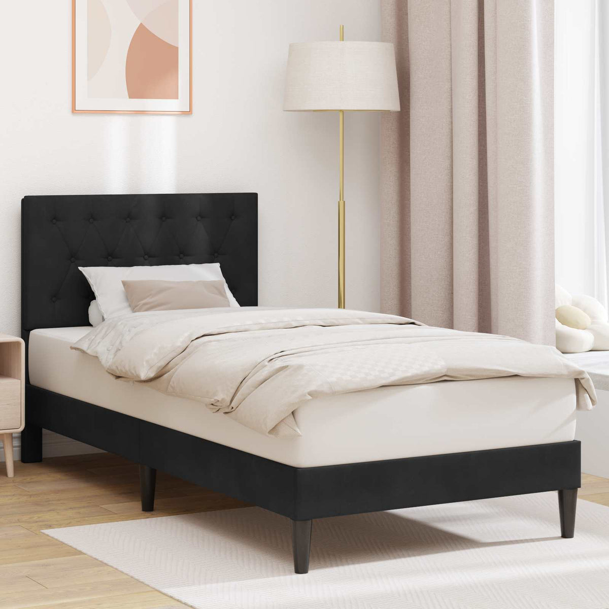 Vidaxl bedframe met hoofdeinde zwart 80 x 200 cm fluweel