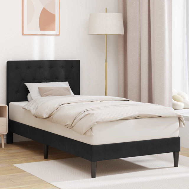 Vidaxl bedframe met hoofdeinde zwart 80 x 200 cm fluweel