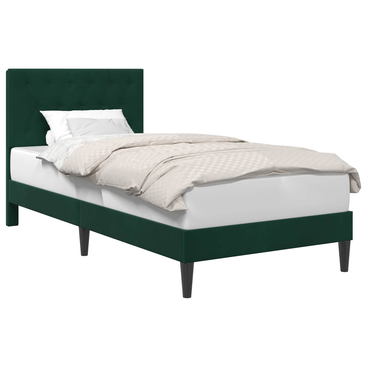 Vidaxl bedframe met hoofdeinde donkergroen 100 x 200 cm fluweel