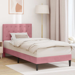 Vidaxl bedframe met hoofdeinde roze 100 x 200 cm fluweel