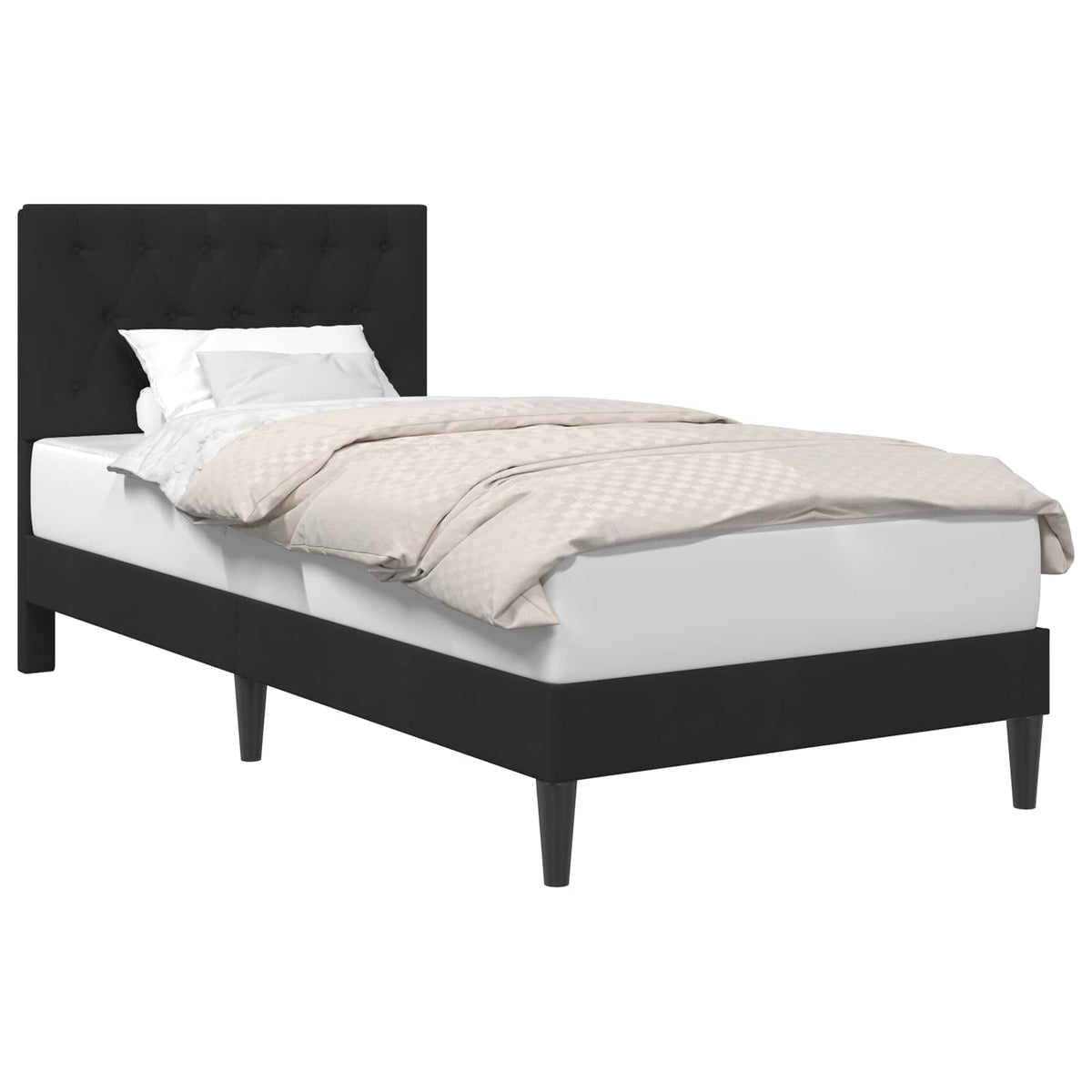 Vidaxl bedframe met hoofdeinde zwart 100 x 200 cm fluweel