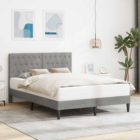 Vidaxl bedframe met hoofdeinde lichtgrijs 140 x 190 cm fluweel