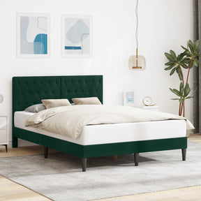 Vidaxl bedframe met hoofdeinde donkergroen 140 x 190 cm fluweel