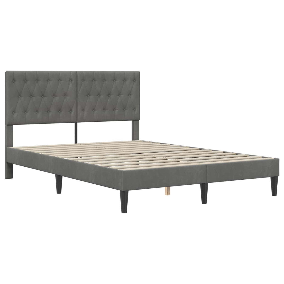 Vidaxl bedframe met hoofdeinde donkergrijs 140 x 200 cm fluweel