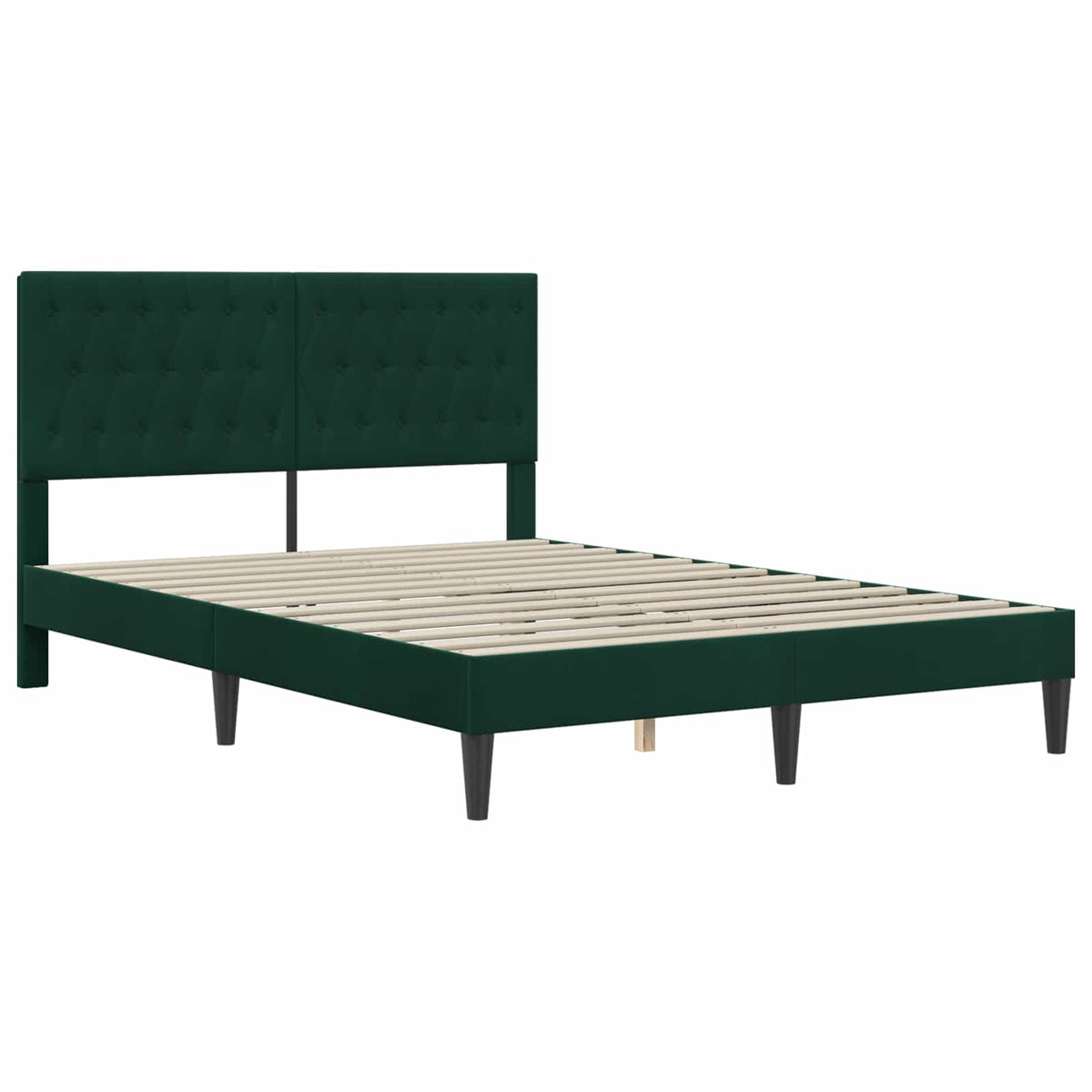 Vidaxl bedframe met hoofdeinde donkergroen 140 x 200 cm fluweel