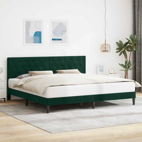 Vidaxl bedframe met hoofdeinde donkergroen 180 x 200 cm fluweel