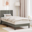 Vidaxl bedframe met hoofdeinde lichtgrijs 100 x 200 cm katoen stof
