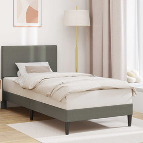 Vidaxl bedframe met hoofdeinde lichtgrijs 100 x 200 cm katoen stof
