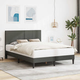 Vidaxl bedframe met hoofdeinde donkergrijs 140 x 190 cm katoen stof