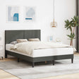 Vidaxl bedframe met hoofdeinde donkergrijs 140 x 200 cm katoen stof